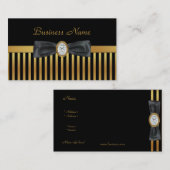 Visitekaartje Diamond Gold Black Stripe Bow (Voorkant / Achterkant)