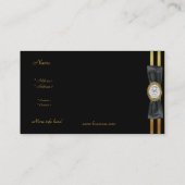 Visitekaartje Diamond Gold Black Stripe Bow (Achterkant)