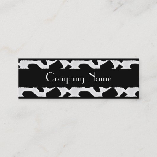 Visitekaartje Dier Koe Print Zwart Wit Skinny (Voorkant)