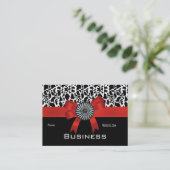 Visitekaartje Dierprint Zwart Wit Rood Boog (Staand voorkant)