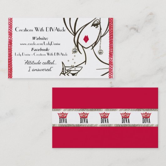 visitekaartje "Diva Attitude" (Voorkant / Achterkant)