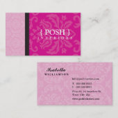 VISITEKAARTJE :: Divinely Damask Fuschia Pink (Voorkant / Achterkant)