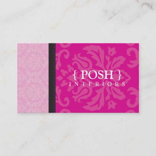 VISITEKAARTJE :: Divinely Damask Fuschia Pink (Voorkant)