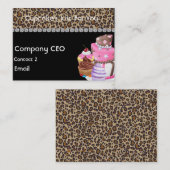 VISITEKAARTJE DOCUPCAKE CHEETAH ANIMAAL PRINT (Voorkant / Achterkant)