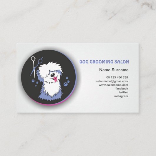 Visitekaartje Dog grooming salon (Voorkant)