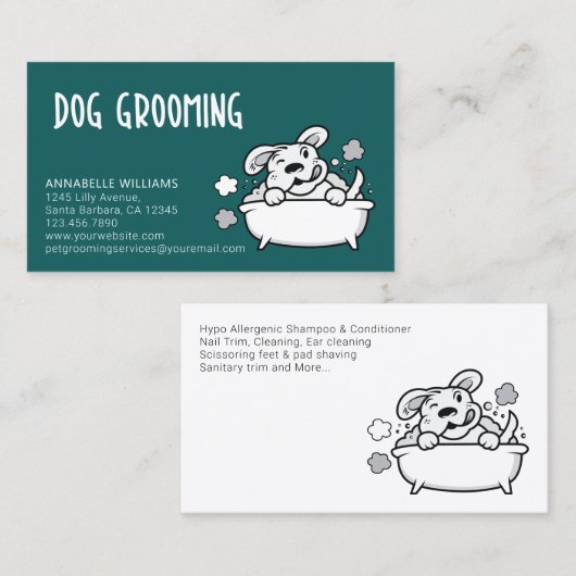 Visitekaartje Dog Grooming Services (Voorkant / Achterkant)