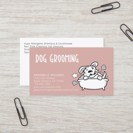 Visitekaartje Dog Grooming Services (Voorkant / Achterkant in situ)