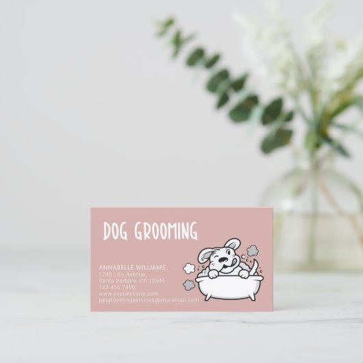 Visitekaartje Dog Grooming Services (Staand voorkant)