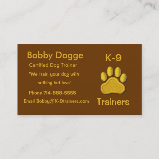 Visitekaartje Dog Trainers (Voorkant)
