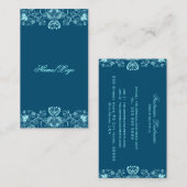 Visitekaartje donkere en pasteelblauwe vlinderbloe (Voorkant / Achterkant)