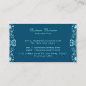 Visitekaartje donkere en pasteelblauwe vlinderbloe (Achterkant)