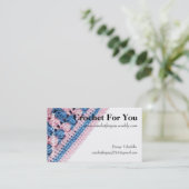 Visitekaartje door haken voorzien van Echte haakte (Staand voorkant)