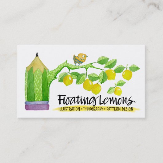 Visitekaartje drijvende lemonen (Voorkant)