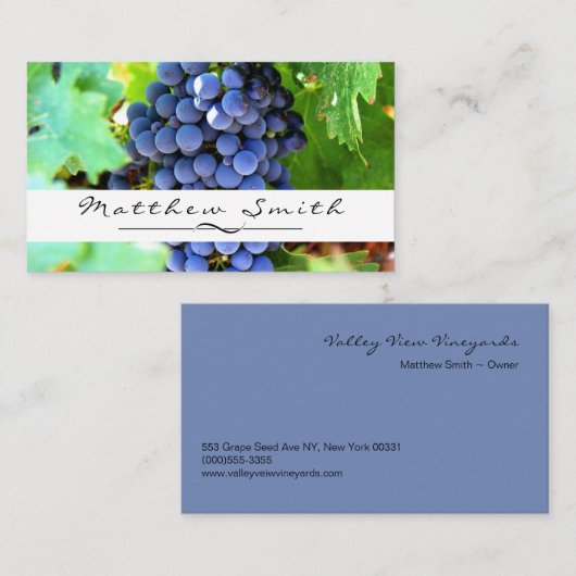Visitekaartje druiven Winery (Voorkant / Achterkant)