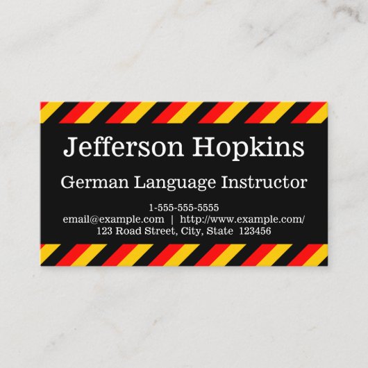 Visitekaartje Duitse taaldocent (Voorkant)