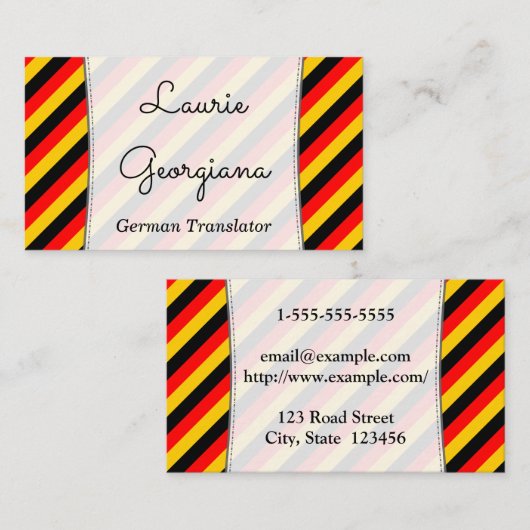 Visitekaartje Duitse vertaler (Voorkant / Achterkant)