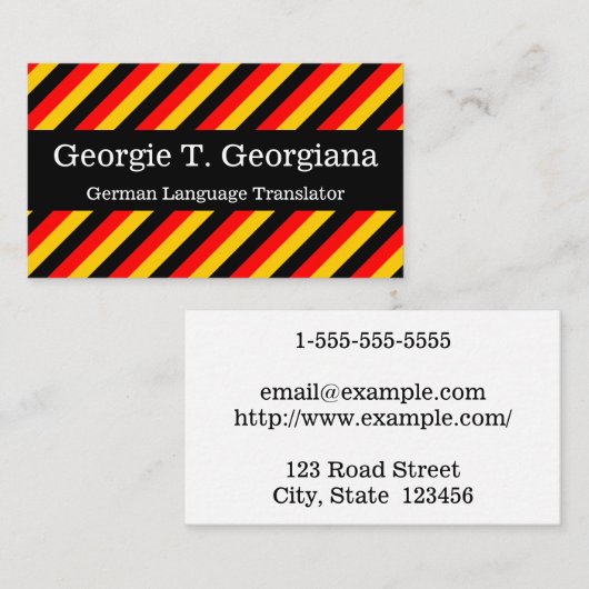 Visitekaartje Duitse vertaler (Voorkant / Achterkant)