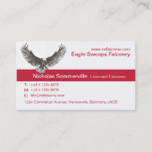 Visitekaartje Eagle red & white falconry (Voorkant)