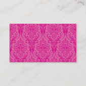 VISITEKAARTJE eenvoudig modern Damask Fuschia roze (Achterkant)