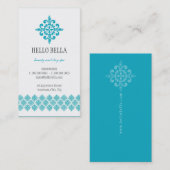 VISITEKAARTJE eenvoudig modern motief turquoise (Voorkant / Achterkant)