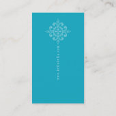 VISITEKAARTJE eenvoudig modern motief turquoise (Achterkant)