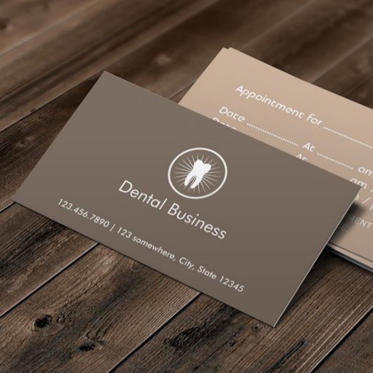 Visitekaartje Eenvoudig Tooth-pictogram tandheelku Afsprakenkaartje