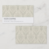 VISITEKAARTJE eenvoudige moderne damast (Voorkant / Achterkant)