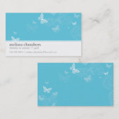 VISITEKAARTJE eenvoudige schattige vlinder aqua bl (Voorkant / Achterkant)