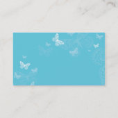 VISITEKAARTJE eenvoudige schattige vlinder aqua bl (Achterkant)