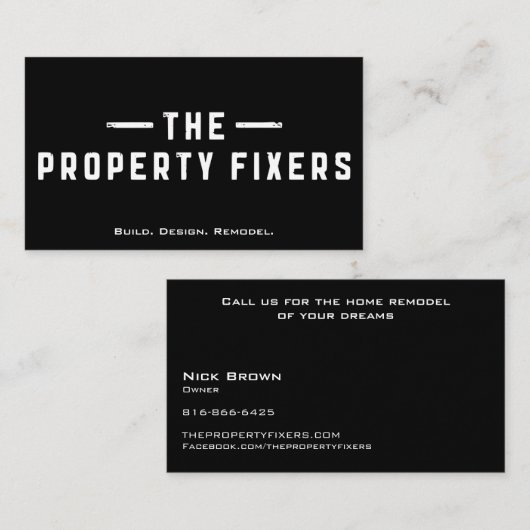 Visitekaartje Eigendomsfilters - zwart (Voorkant / Achterkant)