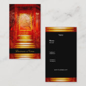 Visitekaartje Elegant Aziatische Scene Goud Rood (Voorkant / Achterkant)