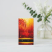 Visitekaartje Elegant Aziatische Scene Goud Rood (Staand voorkant)