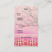 Visitekaartje Elegant Aziatische Scene Roze (Achterkant)