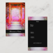 Visitekaartje Elegant Aziatische Scene Zilver Roze (Voorkant / Achterkant)