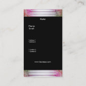 Visitekaartje Elegant Aziatische Scene Zilver Roze (Achterkant)