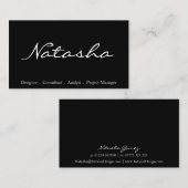 Visitekaartje Elegant Black and White Script Font (Voorkant / Achterkant)