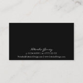 Visitekaartje Elegant Black and White Script Font (Achterkant)