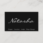 Visitekaartje Elegant Black and White Script Font (Voorkant)