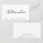 Visitekaartje Elegant Black and White Script Font (Voorkant / Achterkant)