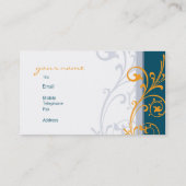 VISITEKAARTJE Elegant Bloeien Donkerblauw sinaasap (Achterkant)