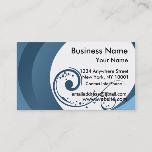 visitekaartje Elegant Blue (Voorkant)