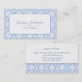 Visitekaartje Elegant Blue Damask Pattern (Voorkant / Achterkant)