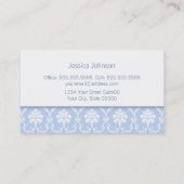 Visitekaartje Elegant Blue Damask Pattern (Achterkant)