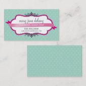 VISITEKAARTJE Elegant Bold Fuschia Roze Mint Groen (Voorkant / Achterkant)