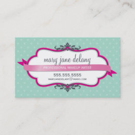 VISITEKAARTJE Elegant Bold Fuschia Roze Mint Groen