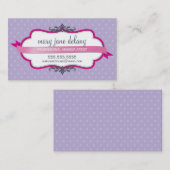 VISITEKAARTJE Elegant Bold Fuschia Roze paarse (Voorkant / Achterkant)