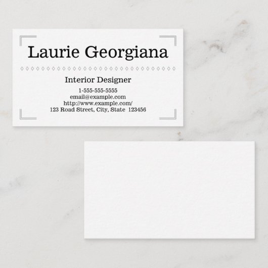 Visitekaartje Elegant & Classy Interior Designer (Voorkant / Achterkant)