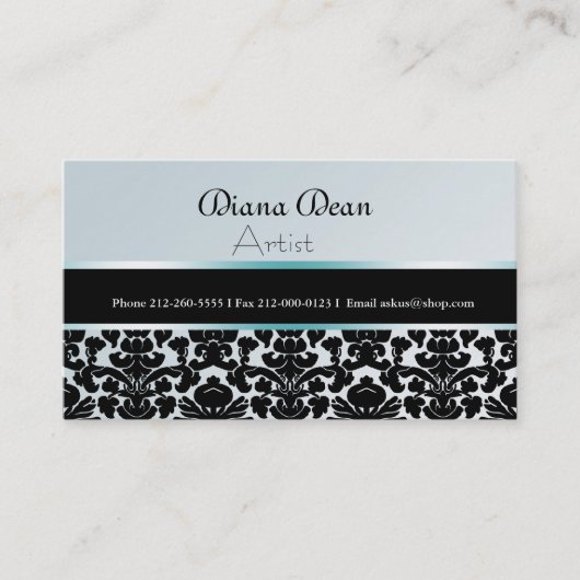 VISITEKAARTJE ELEGANT DAMASK (Voorkant)