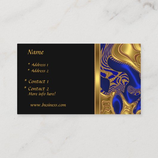 Visitekaartje Elegant Exotic Blue Gold Abstract (Achterkant)