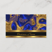 Visitekaartje Elegant Exotic Blue Gold Abstract (Voorkant)